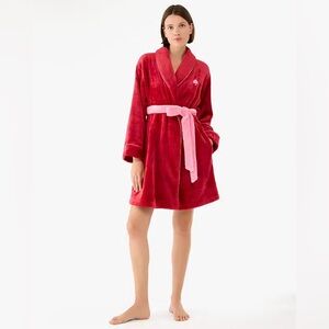 Kate Spade Chenille Robe L/XL Red Plush Soft Warm Valentine's Day Love Cozy‎
